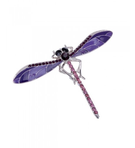 Alilang Lavender Crystal Rhinestone Dragonfly