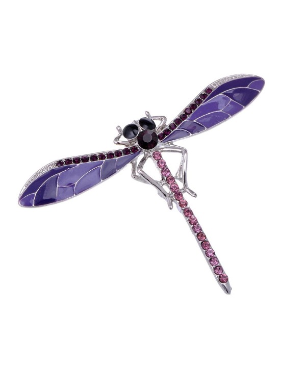 Alilang Lavender Crystal Rhinestone Dragonfly