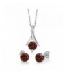 Sterling Silver Garnet Earring Pendant