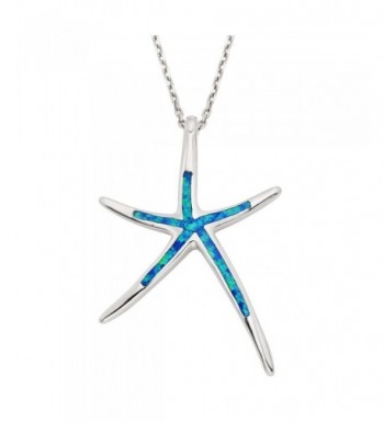 Sterling Silver Created Starfish Pendant