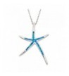 Sterling Silver Created Starfish Pendant
