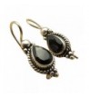 Sterling Oxidized Teardrop Earrings Gemstones