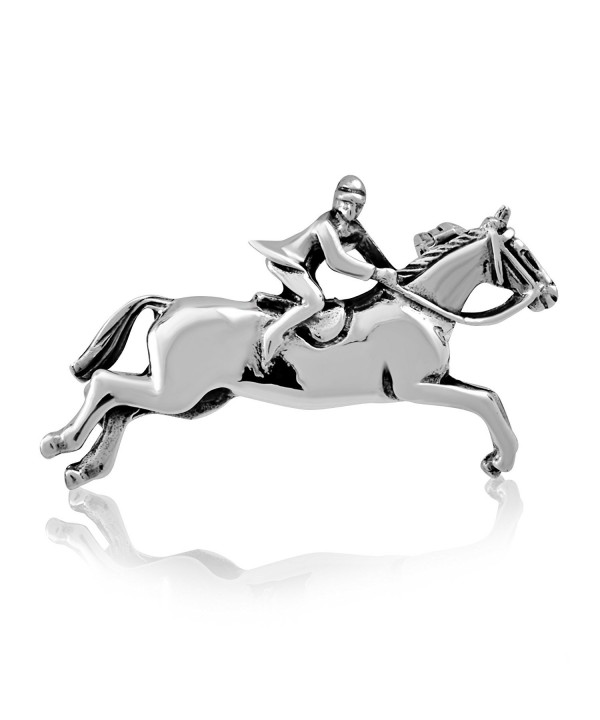 WithLoveSilver Sterling Jumping Horseshoe Equestrian