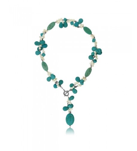 Simulated Turquoise Cultured Freshwater Necklace