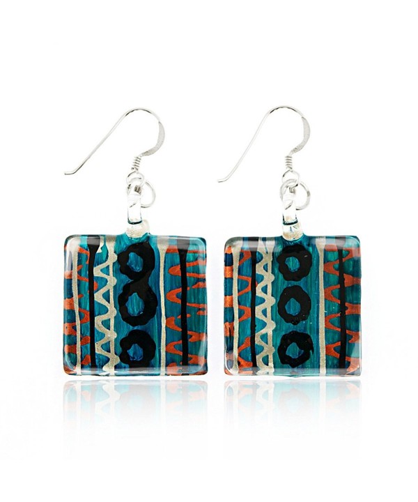 Sterling Silver Painted Multi Colored Earrings