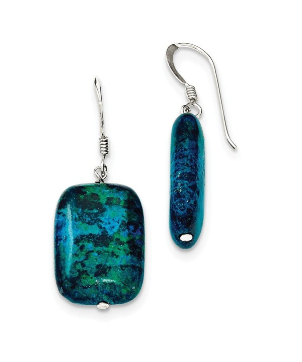 Sterling Silver Stabilized Chrysocolla Earrings