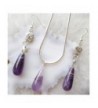 Fashion Amethyst Teardrop Necklace Earrings