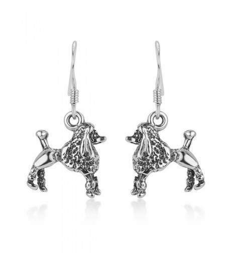 Oxidized Sterling Silver Poodle Earrings