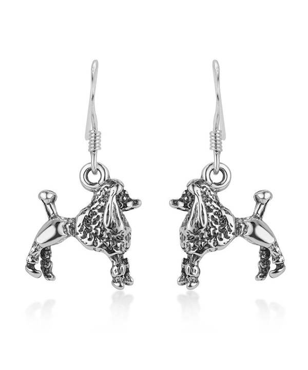 Oxidized Sterling Silver Poodle Earrings