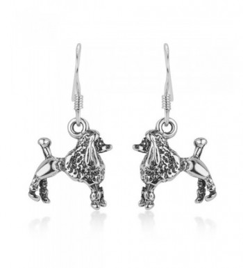 Oxidized Sterling Silver Poodle Earrings