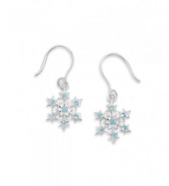 Snowflake Crystal Earrings Sterling Silver