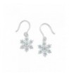 Snowflake Crystal Earrings Sterling Silver