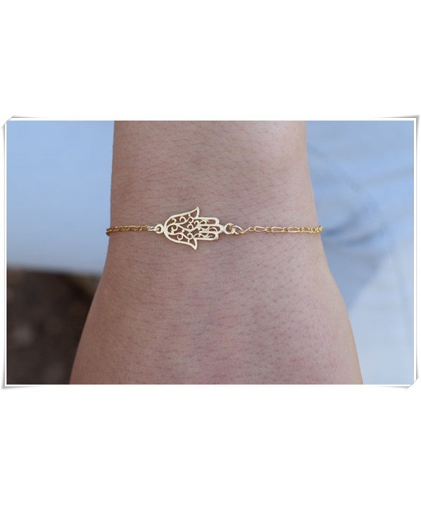 sea maiden Sideways bracelet Hamsa bracelet Gold protection