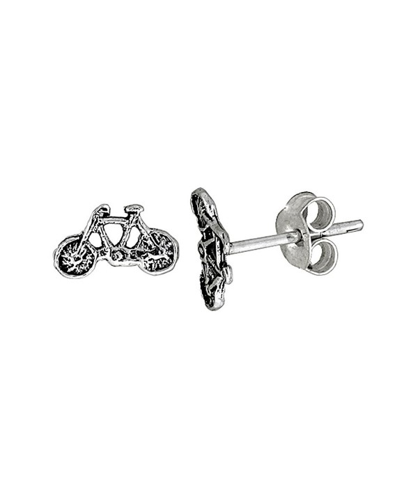 Tiny Sterling Silver Bicycle Earrings