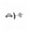 Tiny Sterling Silver Bicycle Earrings