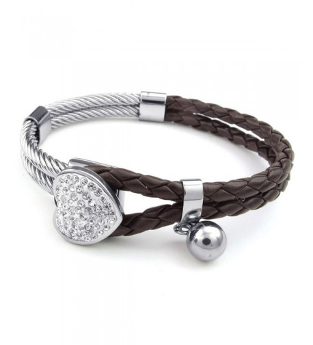 KONOV Leather Stainless Bracelet Braided