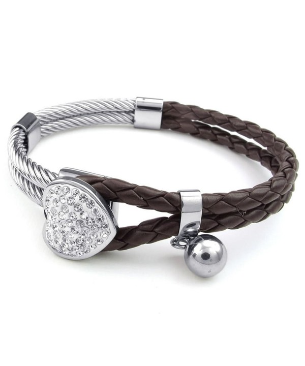 KONOV Leather Stainless Bracelet Braided