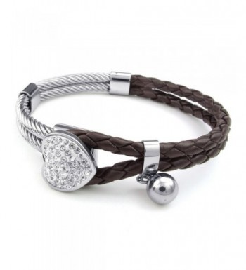 KONOV Leather Stainless Bracelet Braided