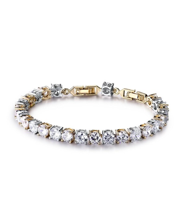 GULICX Two Tone Wedding Crystal Bracelet