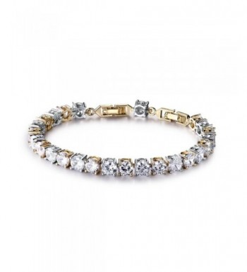 GULICX Two Tone Wedding Crystal Bracelet