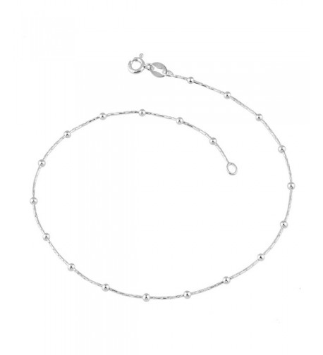 Sterling Silver Polish Saturn Anklet