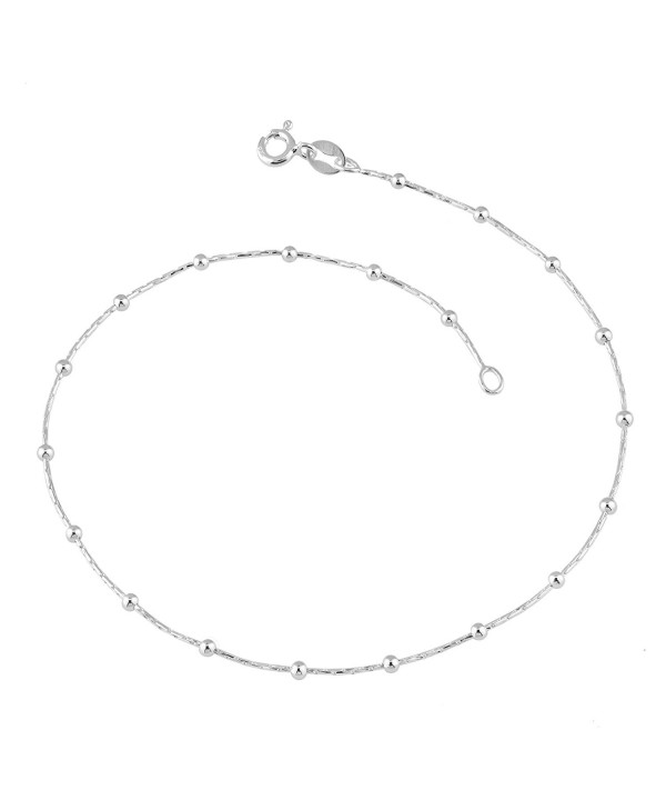 Sterling Silver Polish Saturn Anklet