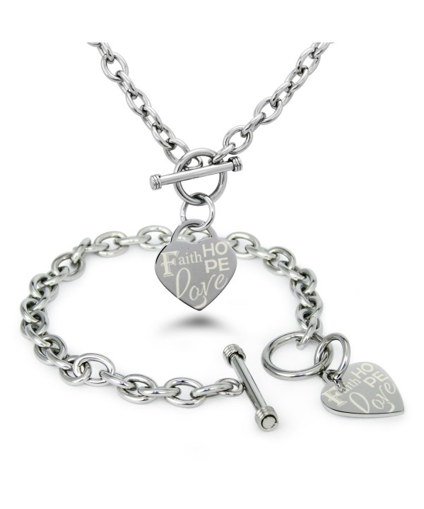 Stainless Steel Engraved Bracelet Necklace