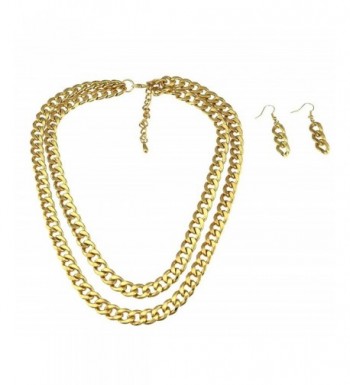 Layered Necklace Matching Earrings gold plated base