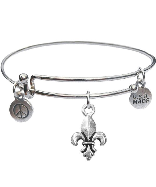 Bangle Bracelet Fleur Lis Charm