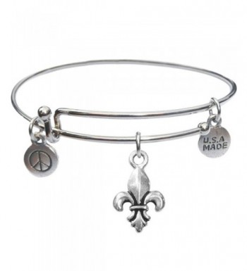 Bangle Bracelet Fleur Lis Charm