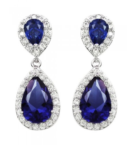 White Plated Sapphire Crystal Earrings