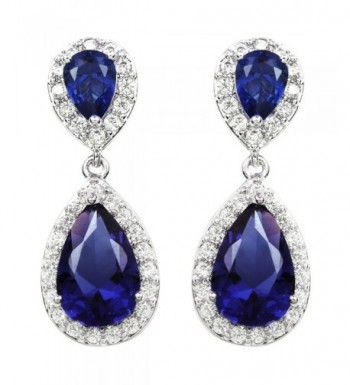White Plated Sapphire Crystal Earrings