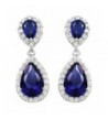 White Plated Sapphire Crystal Earrings