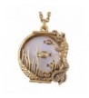 Leopard magnifier pendant necklace antique