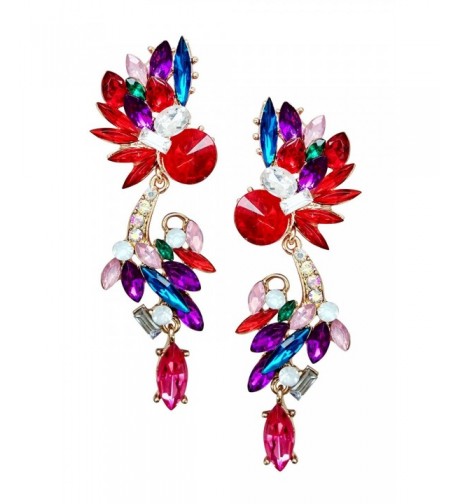 Mina Multi Colored Faceted Crawler Earring