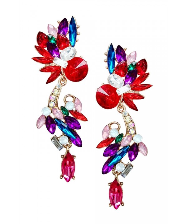 Mina Multi Colored Faceted Crawler Earring