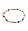 Sterling Silver Multicolor Amber Bracelet