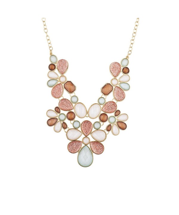 Lux Accessories Faceted Statement Necklace