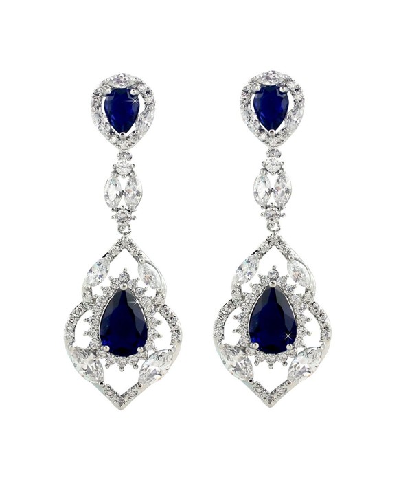 SELOVO Sapphire Zirconia Earrings Jewelry