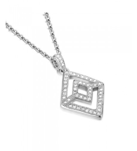 GTN2250 Silver Rhombus Pendant Rhodium