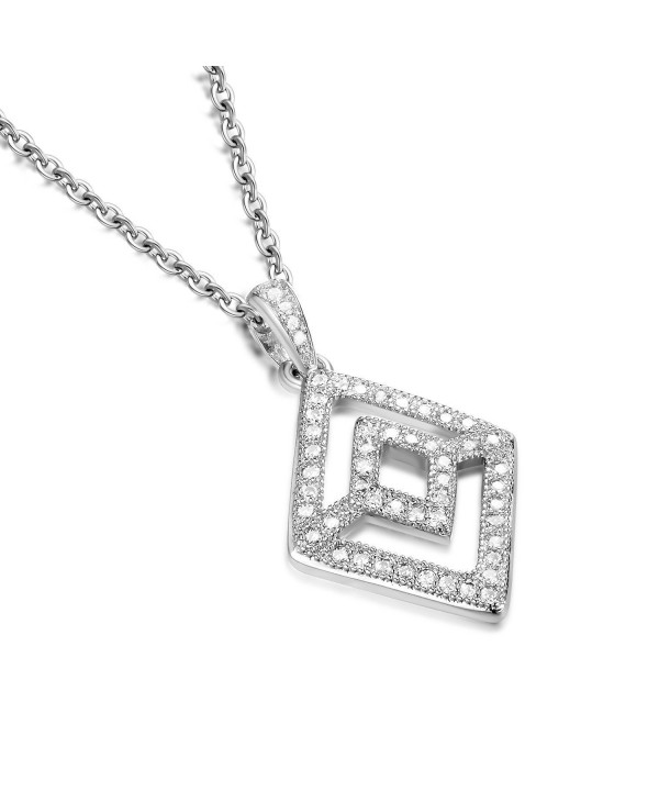 GTN2250 Silver Rhombus Pendant Rhodium