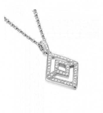 GTN2250 Silver Rhombus Pendant Rhodium