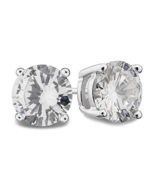 Sterling Silver Round Zirconia Earrings