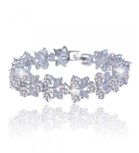 EVER FAITH Silver Tone Butterfly Bracelet