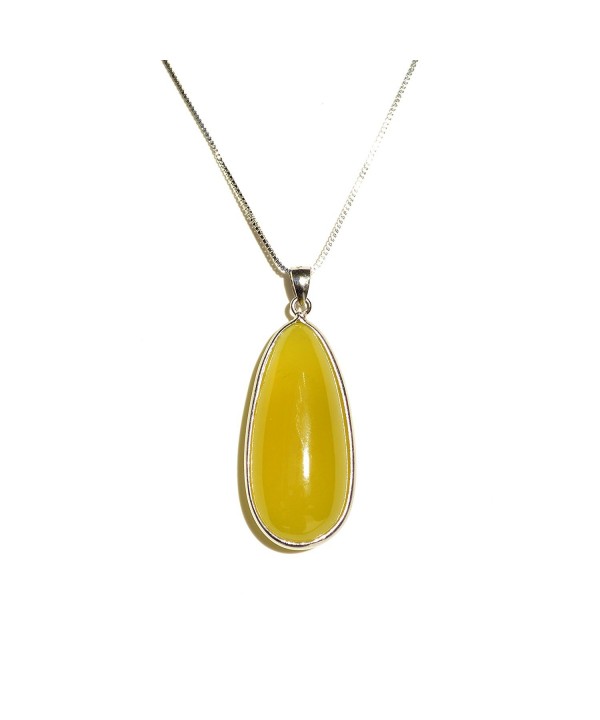 Teardrop Necklace Serpentine Jade Sterling