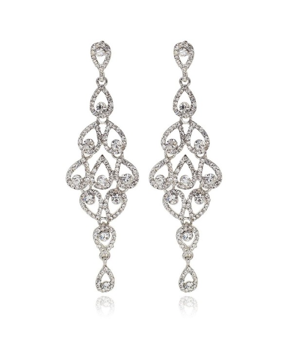 Janefashions Austrian Rhinestone Chandelier Earrings