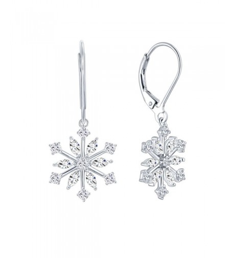 Sterling Snowflake Leverback Earrings Jewelry