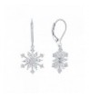 Sterling Snowflake Leverback Earrings Jewelry