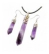 Newtrip Amethyst Pendulum Necklace Earrings