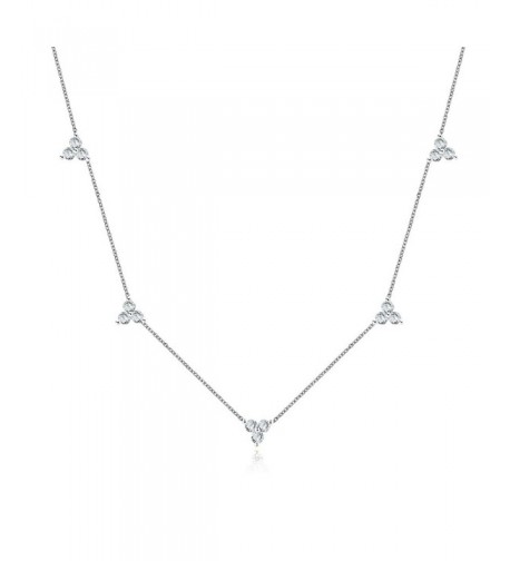 Sterling Silver Triple Cluster Necklace